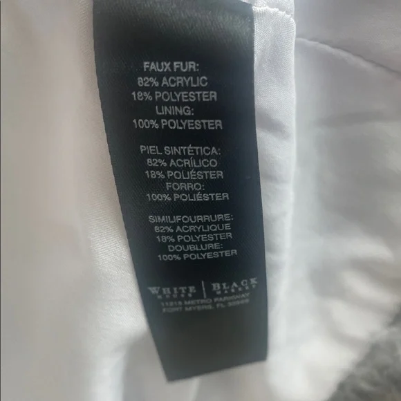 WHBM. White House Black Market Gray and White Fur Vest - Picture 6 of 6